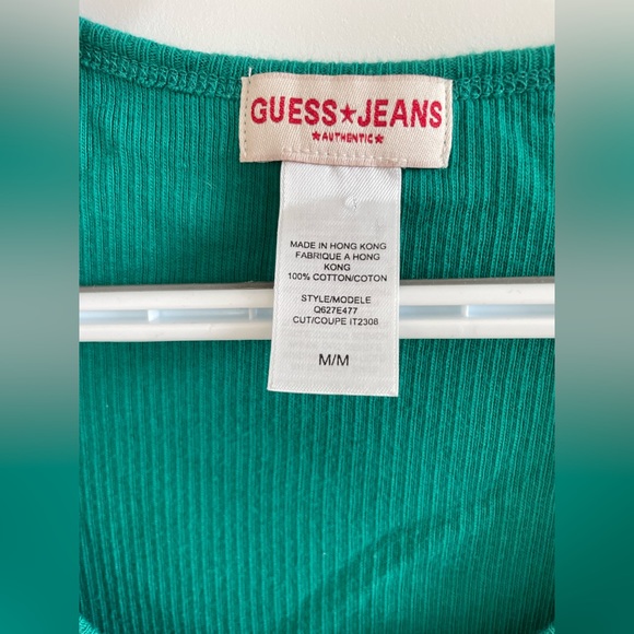 Super cute Y2K tank top. Vintage guess bedazzled turquoise size medium. - Picture 3 of 3